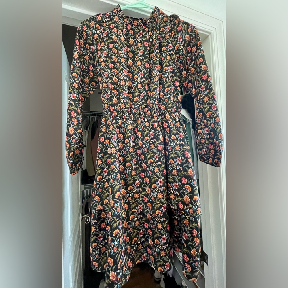 LOFT Black Floral Dress